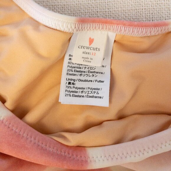 Crewcuts Girls Tie-Dye One Shoulder Cutout Swimsuit Size 12 - Picture 3 of 5